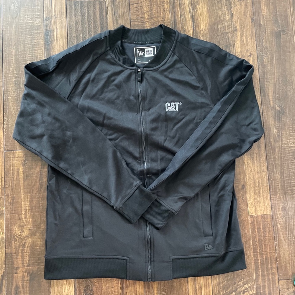New Era CAT Black Zip Up Jacket Size XL
